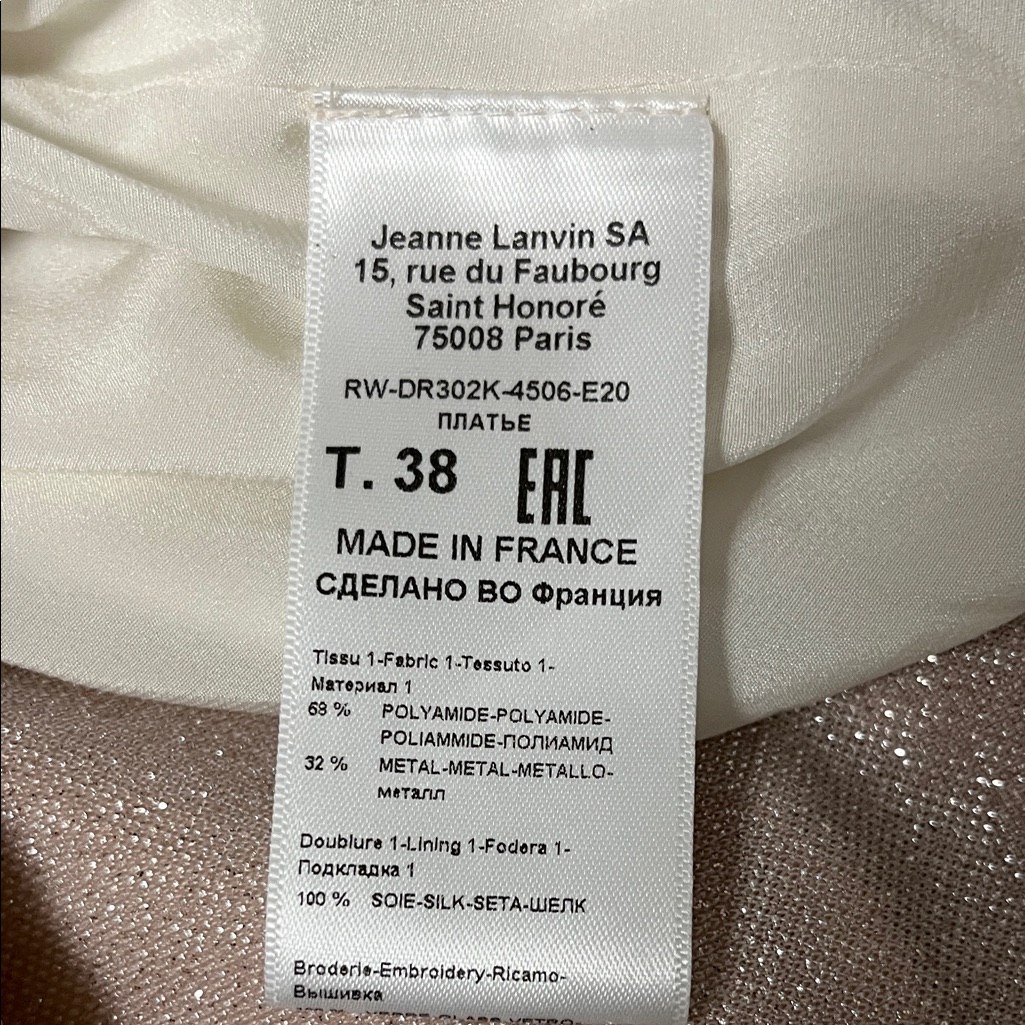 Lanvin Metallic Twisted Knot Front Asymmetric Hem Long Dress — image 3 of 8
